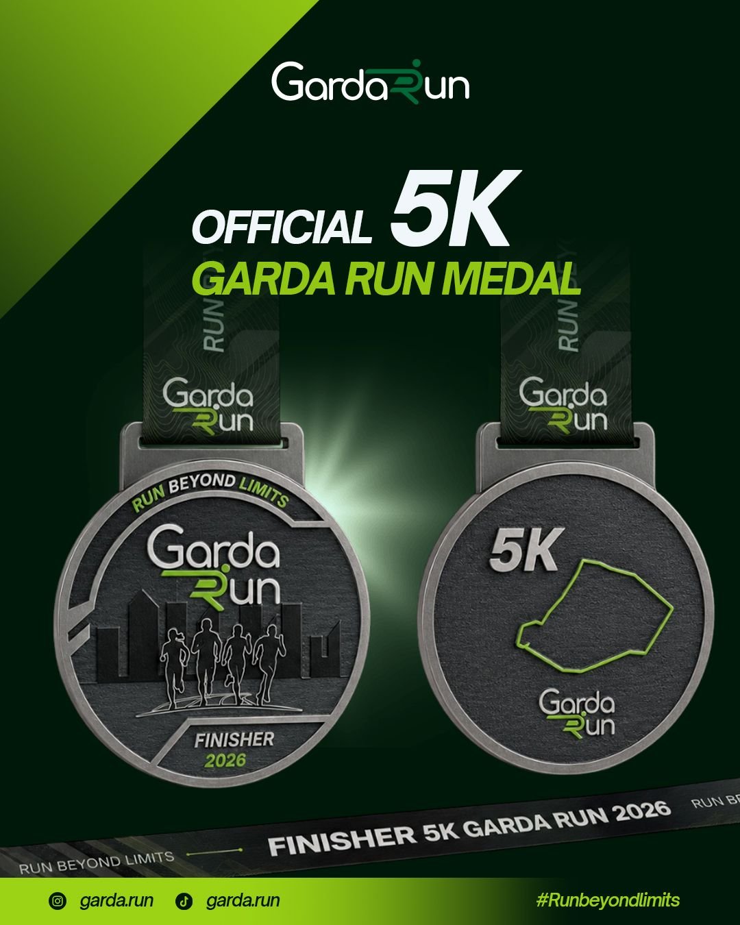 Medali finisher kategori 5K Fun Run GARDA RUN